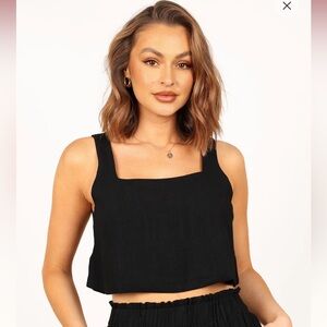 Petal & Pup Black Square Neck Crop Tank